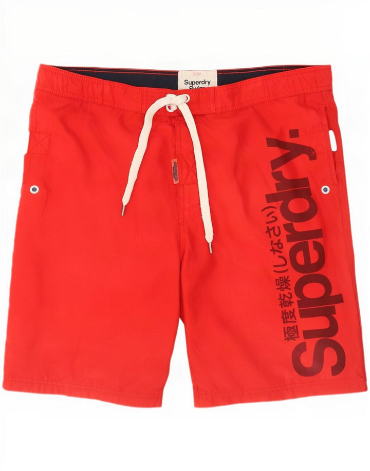 Superdry muške kratke hlače za plivanje s grafičkim motivima XL, crveni poliester