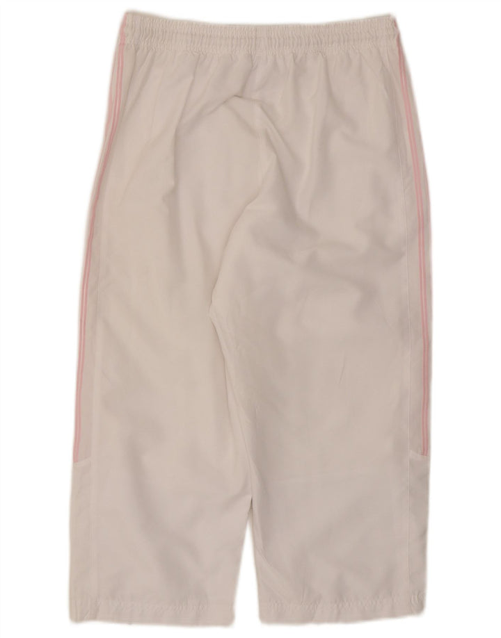 Adidas ženske Capri trenirke hlače UK 12 Srednje bijeli poliester