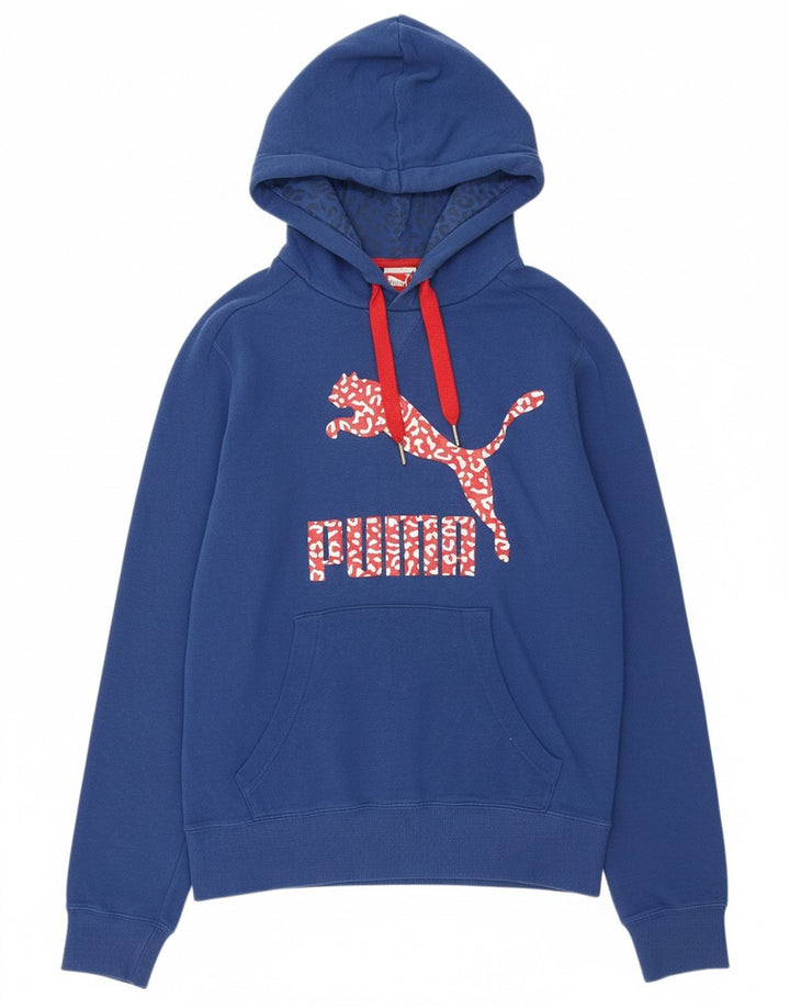 PUMA Mens Graphic Hoodie Jumper Small Blue