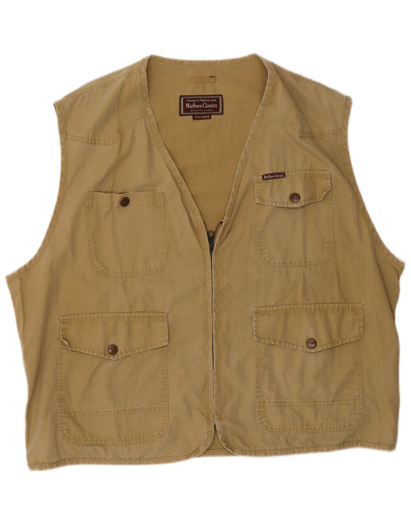 Marlboro Classics Mens Utility Gilet UK 46 3XL Bež Pamuk