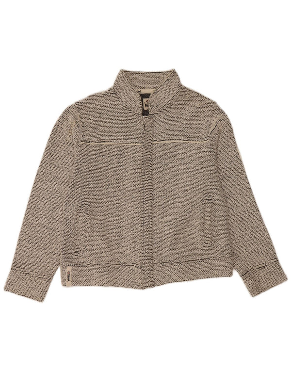 Weird Fish Womens Tracksuit Top Jacket UK 16 Large Grey Cotton