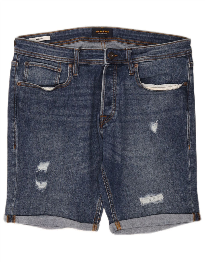 Jack & Jones Regular Distressed Denim kratke kratke hlače Large W36 plavi pamuk