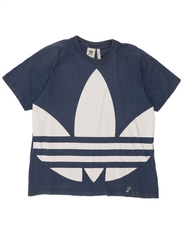 Adidas muška majica s grafičkim motivima srednje plavi pamuk