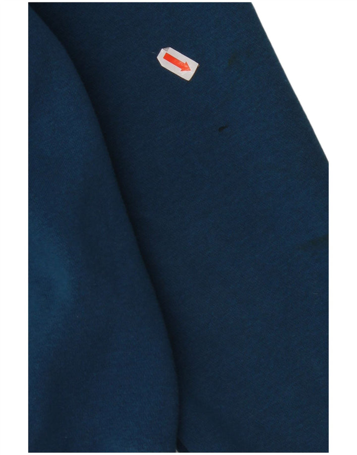 ADIDAS ženski džemper s kapuljačom s patentnim zatvaračem UK 10 Mali plavi pamuk