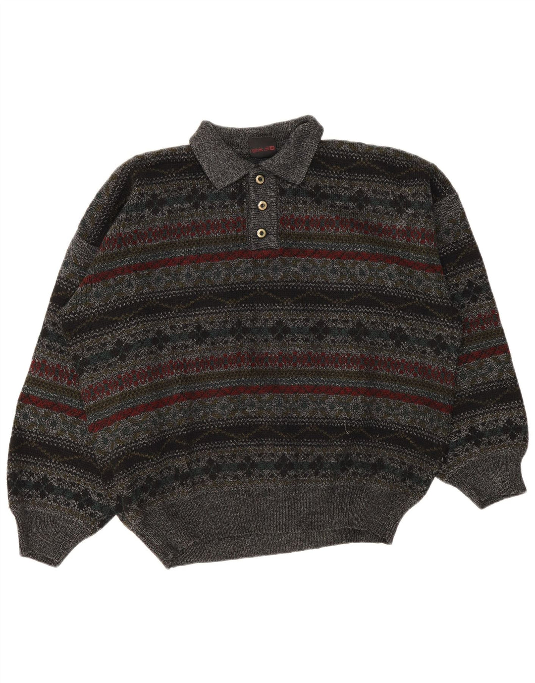 Vintage muška polo majica XL siva Fair Isle