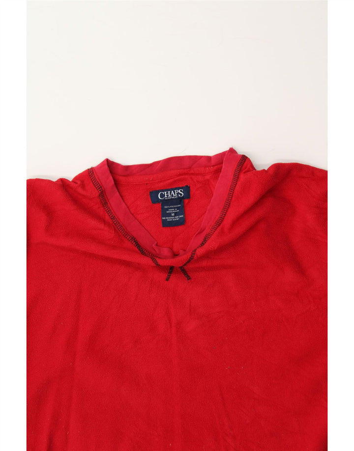 CHAPS Mens Fleece Jumper Medium Red Polyester Vintage Chaps and Second-Hand Chaps from Messina Hembry 
