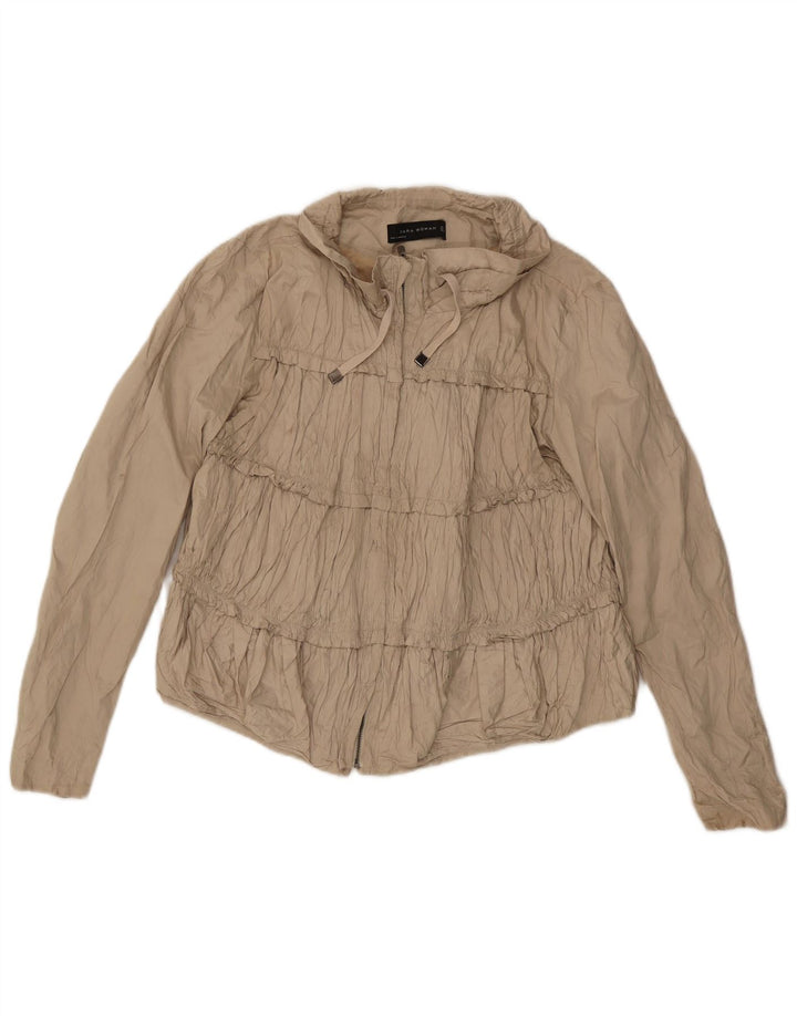 Zara ženska bomber jakna UK 14 Large Beige Cotton