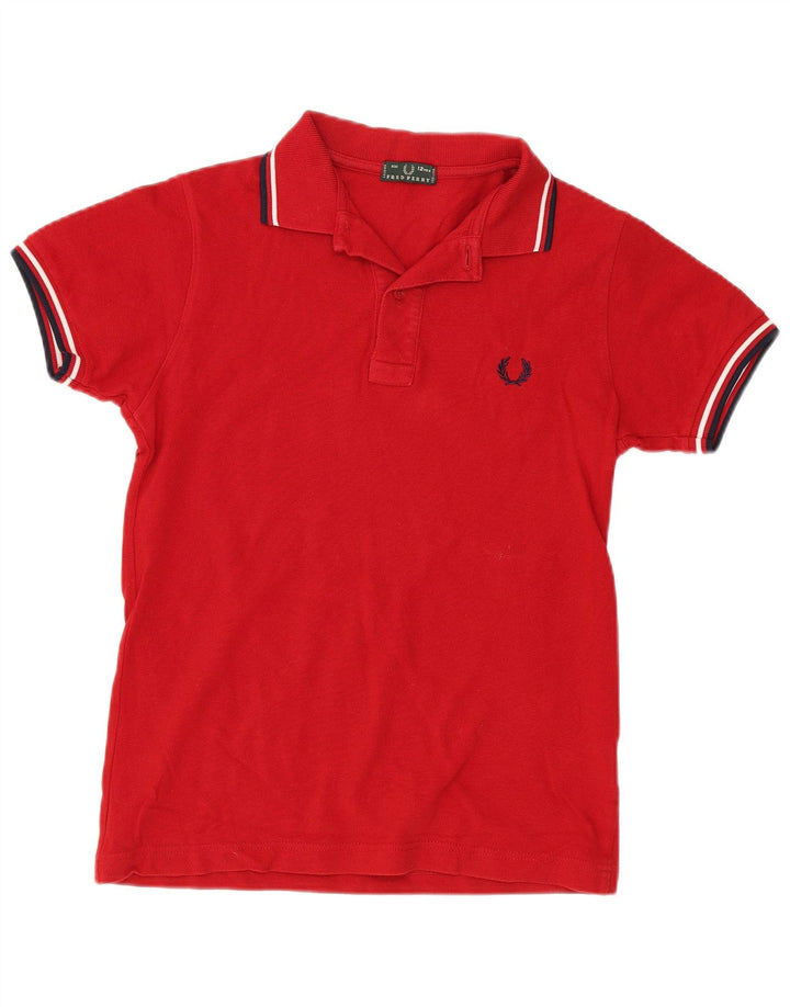 Fred Perry polo majica za dječake 11-12 godina, crveni pamuk