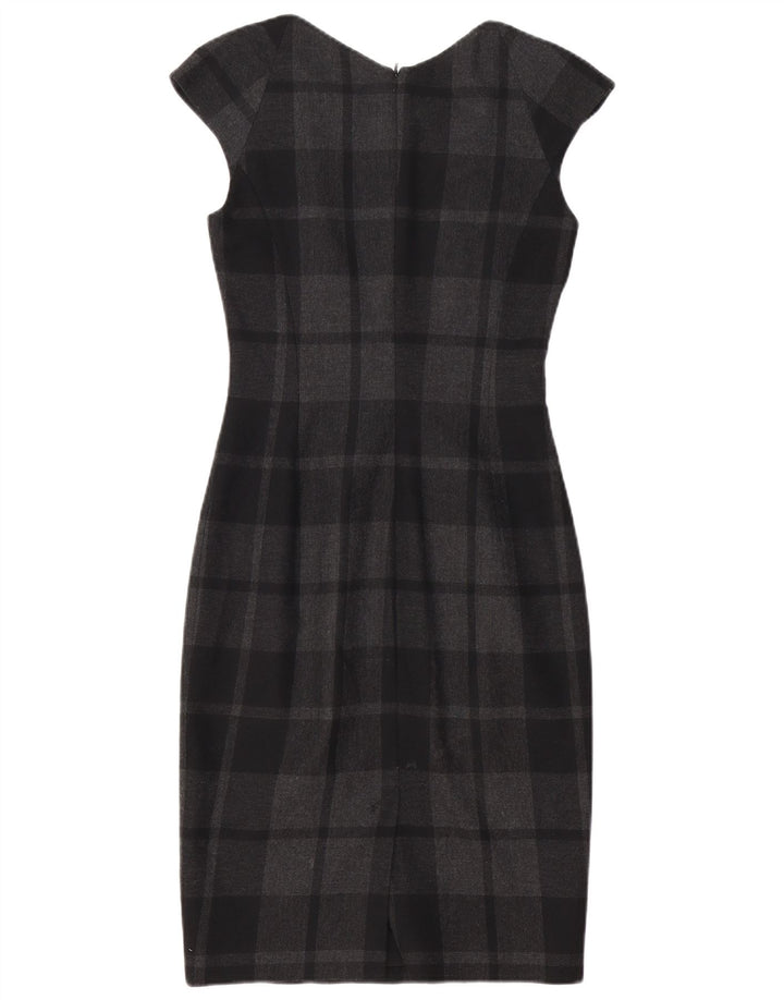 Karen Millen Ženska plašt haljina UK 8 Mali crni karirani poliester