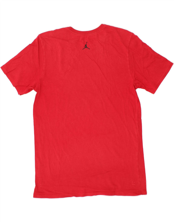 JORDAN Mens Graphic T-Shirt Top Medium Red Cotton Vintage Jordan and Second-Hand Jordan from Messina Hembry 