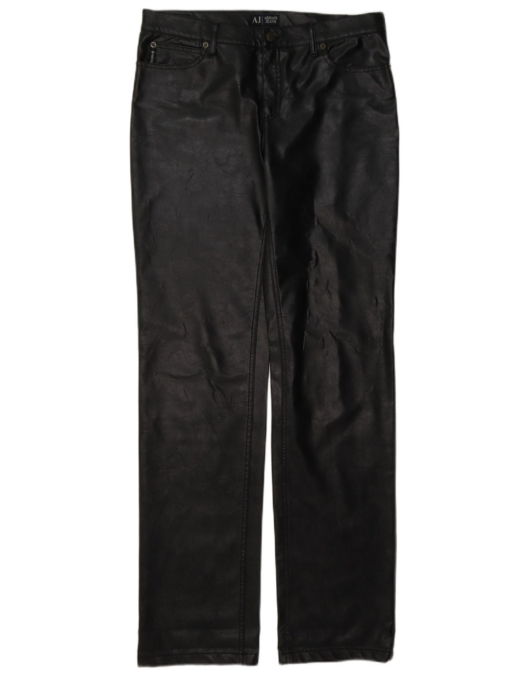 Armani ženske kožne hlače W30 L35 crne