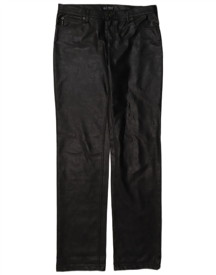 Armani ženske kožne hlače W30 L35 crne