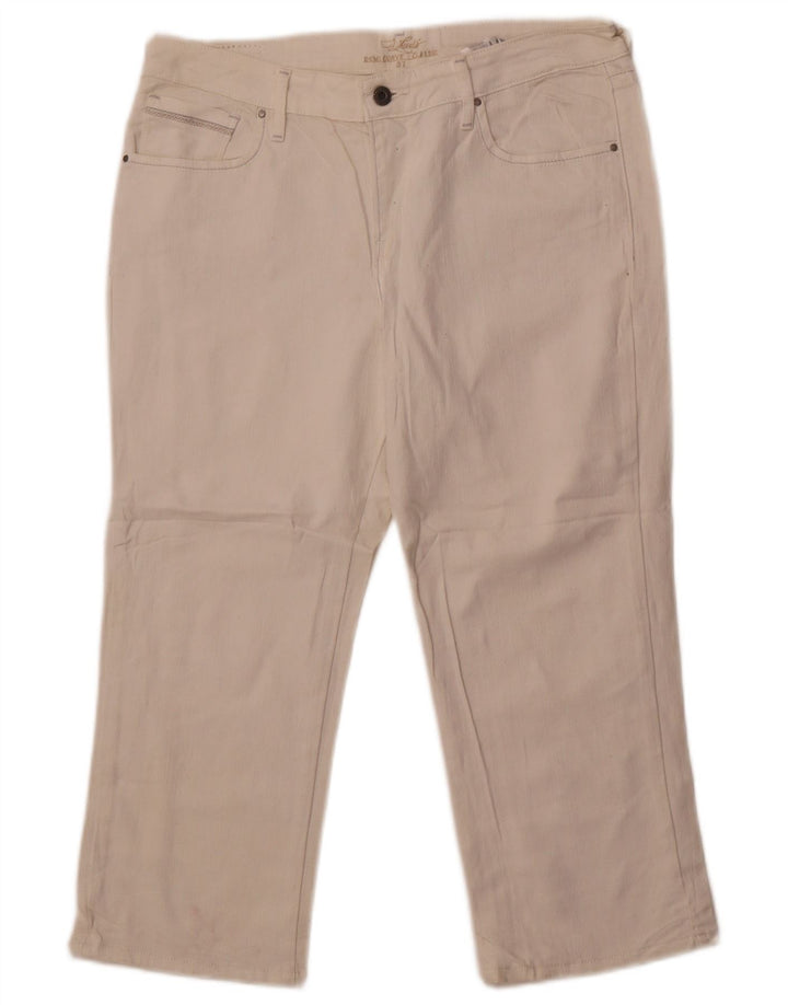 Levi's ženske Capri traperice US 12 Large W32 L22 Bijeli pamuk