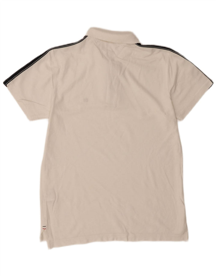 TOMMY HILFIGER Mens Regular Fit Polo Shirt Medium White Cotton