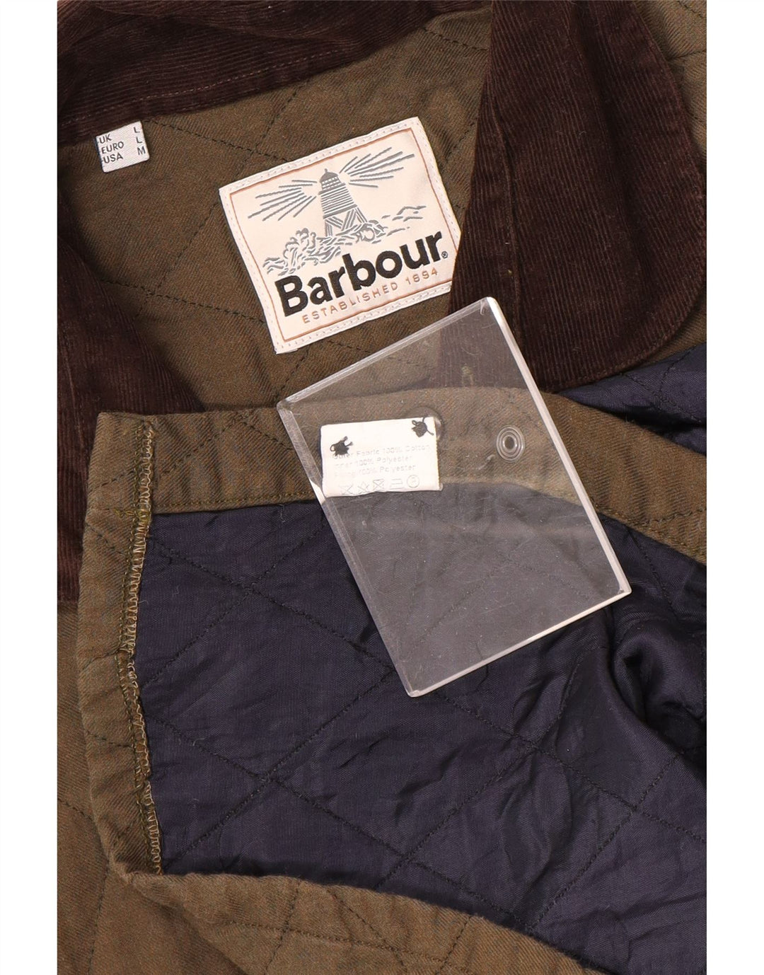 Barbour muška prošivena jakna UK 40 Large kaki pamuk