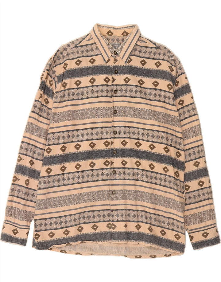VINTAGE Mens Shirt XL Beige Argyle/Diamond Vintage Vintage and Second-Hand Vintage from Messina Hembry 