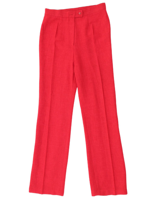 Sasha Ženske ravne hlače visokog struka UK 12 Srednje W28 L20 Crvene