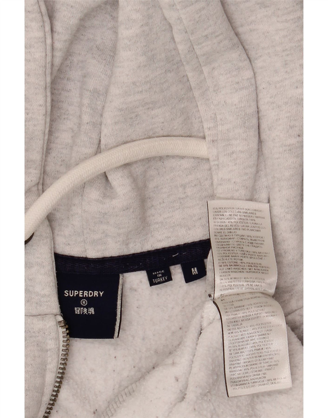 Superdry muški pulover s kapuljačom s patentnim zatvaračem, srednje sivi pamuk