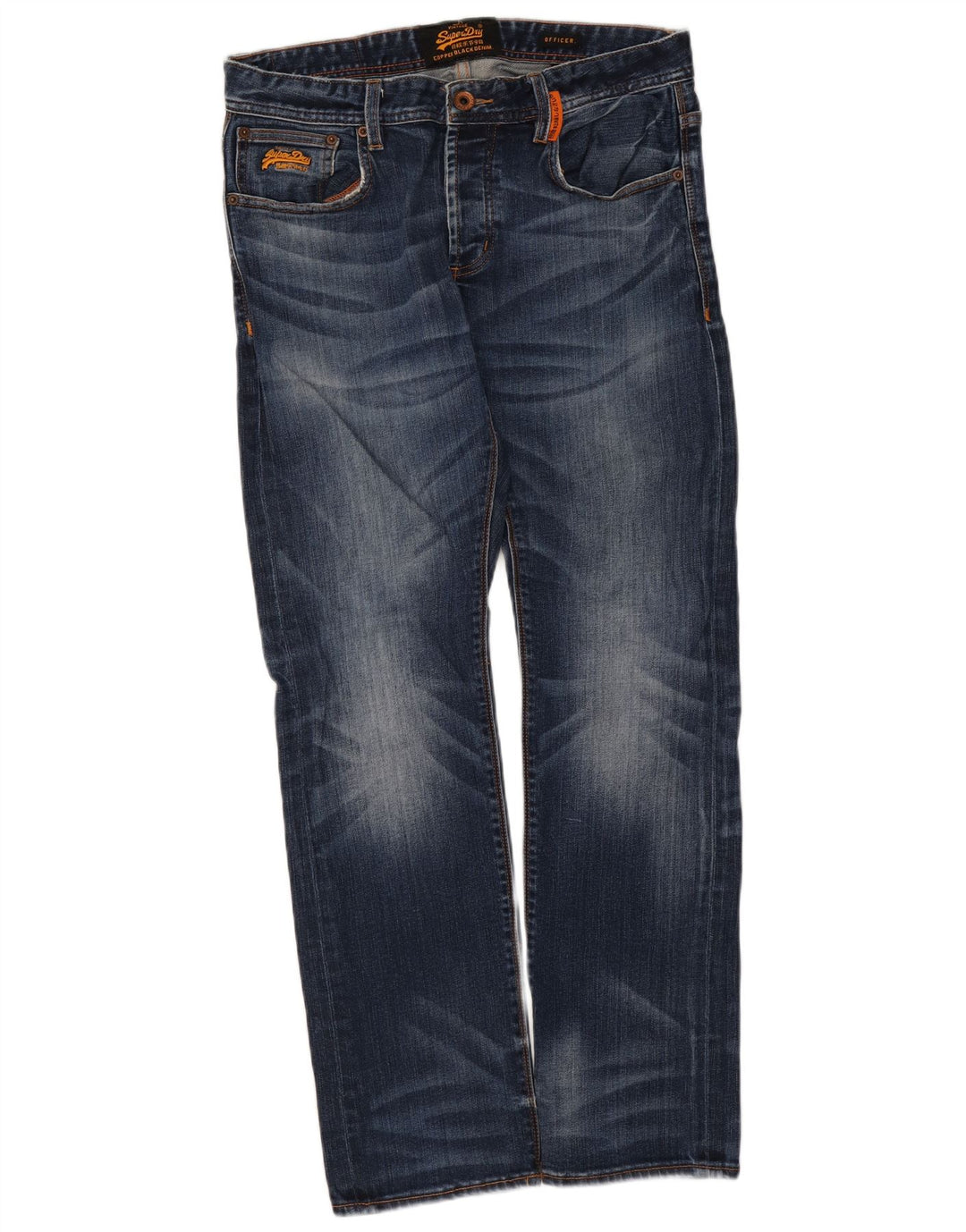 Superdry muške ravne traperice W32 L30 plavi pamuk