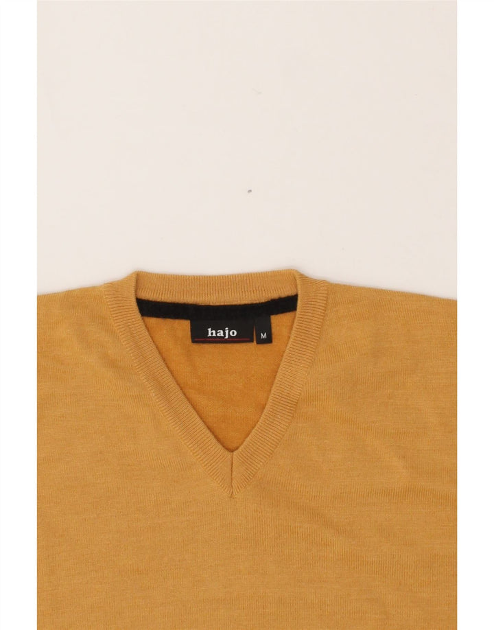 HAJO Mens V-Neck Jumper Sweater Medium Brown Vintage Hajo and Second-Hand Hajo from Messina Hembry 
