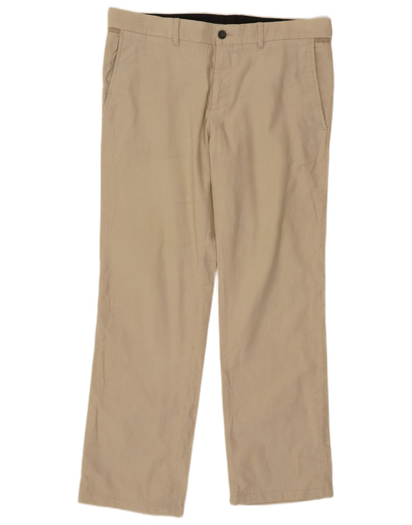 Zara muške ravne chino hlače EU 42 Large W32 L30 Bež pamuk