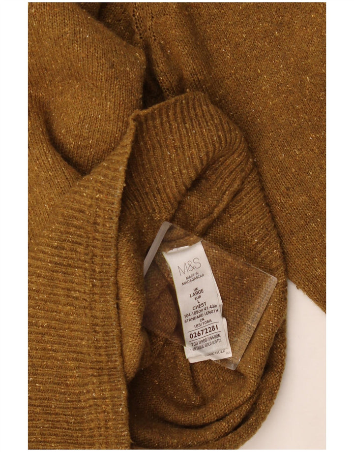 Marks & Spencer muški džemper s okruglim izrezom, veliki kaki vuneni džemper