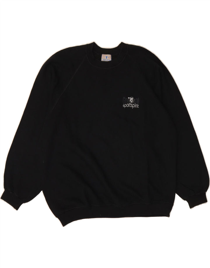 GYMNASIUM Mens Sweatshirt Jumper XL Black Cotton Vintage Gymnasium and Second-Hand Gymnasium from Messina Hembry 