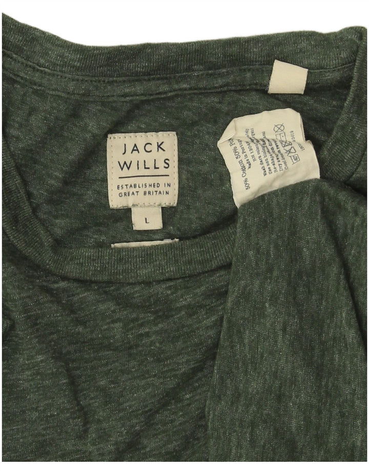 JACK WILLS Muška majica kratkih rukava Veliki zeleni pamuk
