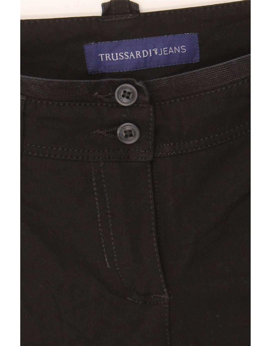 TRUSSARDI Womens Straight Casual Trousers EU 40 Medium W30  Black Vintage Trussardi and Second-Hand Trussardi from Messina Hembry 