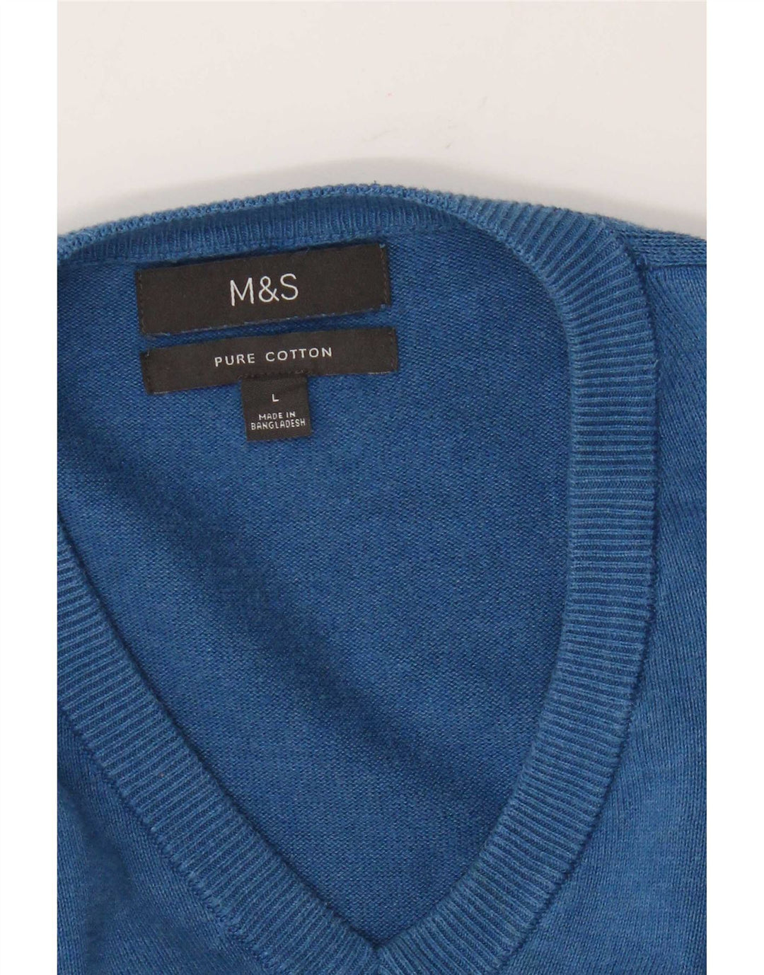 Marks & Spencer muški pulover s V-izrezom, veliki plavi pamuk