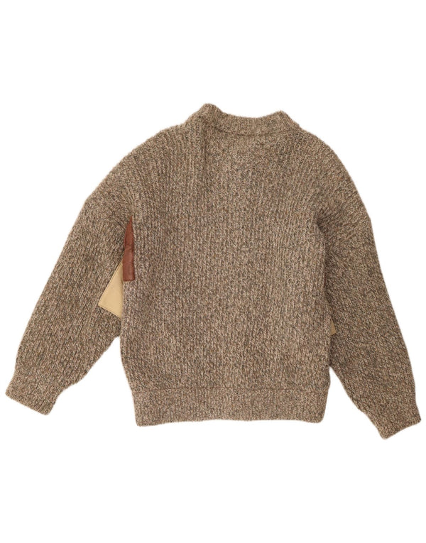 Vintage muški kardigan džemper IT 52 Velika siva vunena mrlja