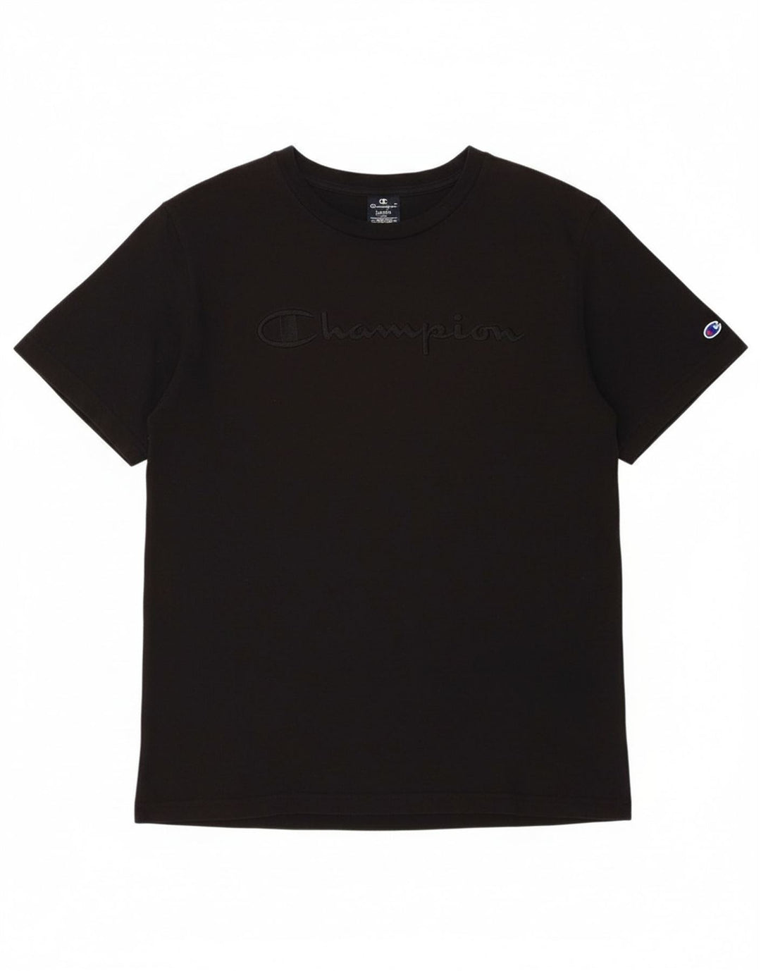 CHAMPION Mens Graphic T-Shirt Top Large Black Cotton