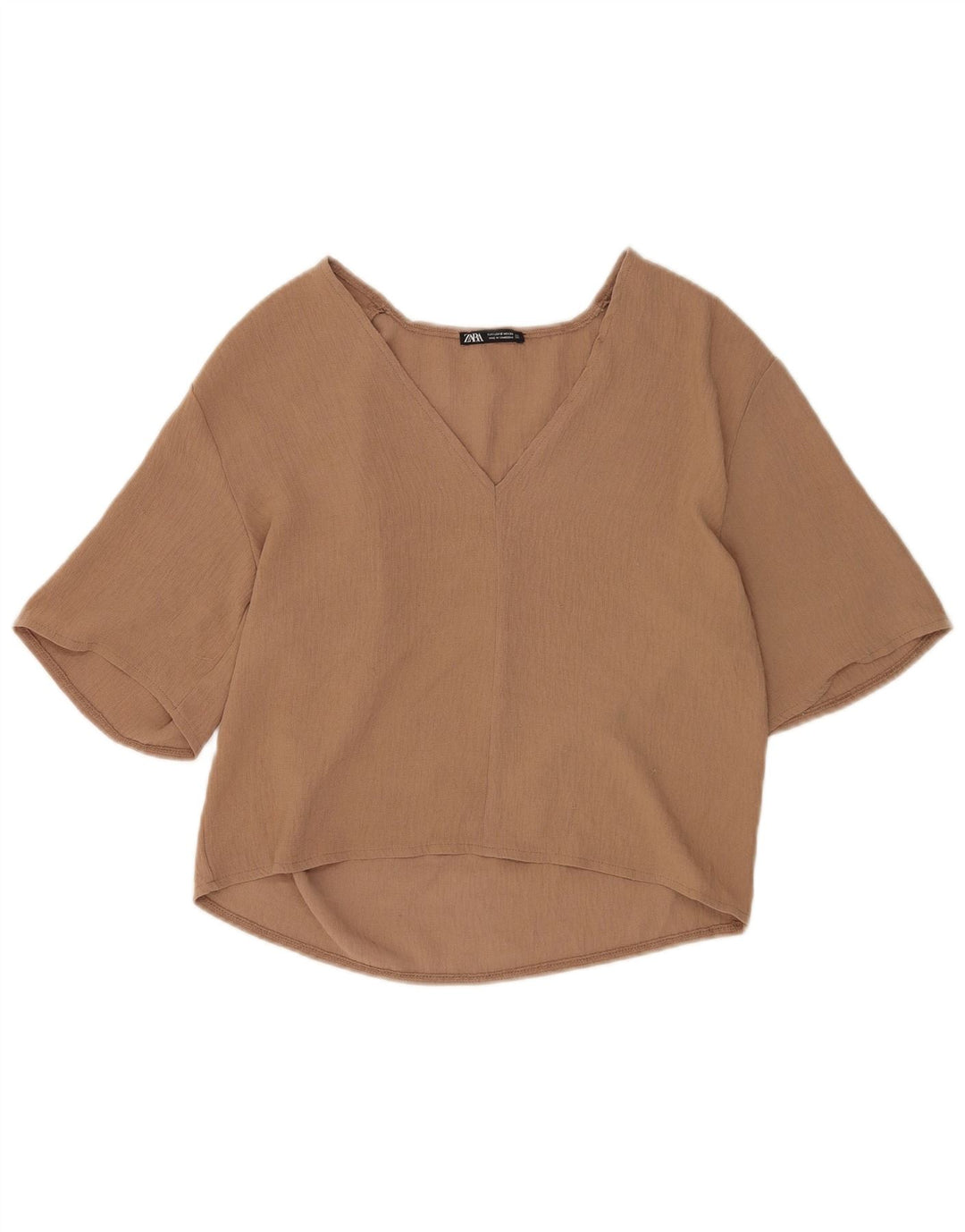 Zara ženski gornji dio bluze 1/2 rukava UK 10 Small Brown