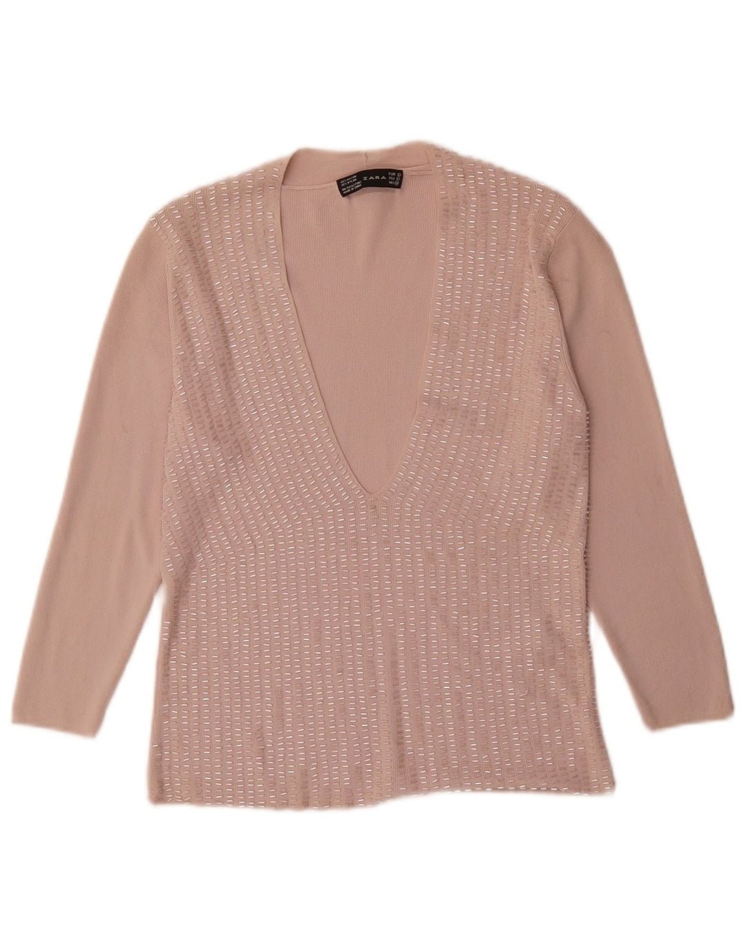 Zara ženski gornji dio bluze UK 14 Large Pink Rayon