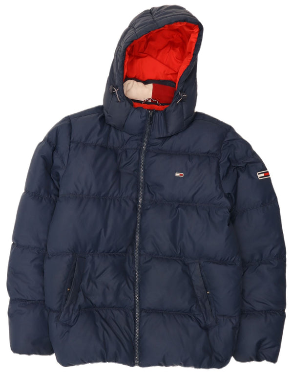 Tommy Hilfiger muška podstavljena jakna s kapuljačom UK 42 XL tamnoplavi poliester
