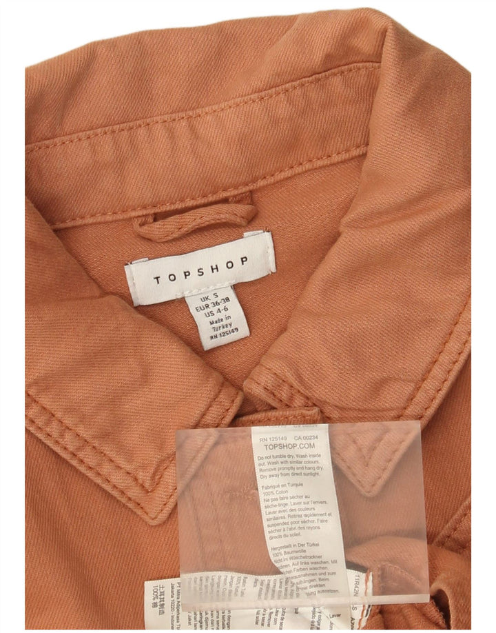 Topshop ženska kratka prevelika traper jakna UK 10 Mala narančasta pamuk