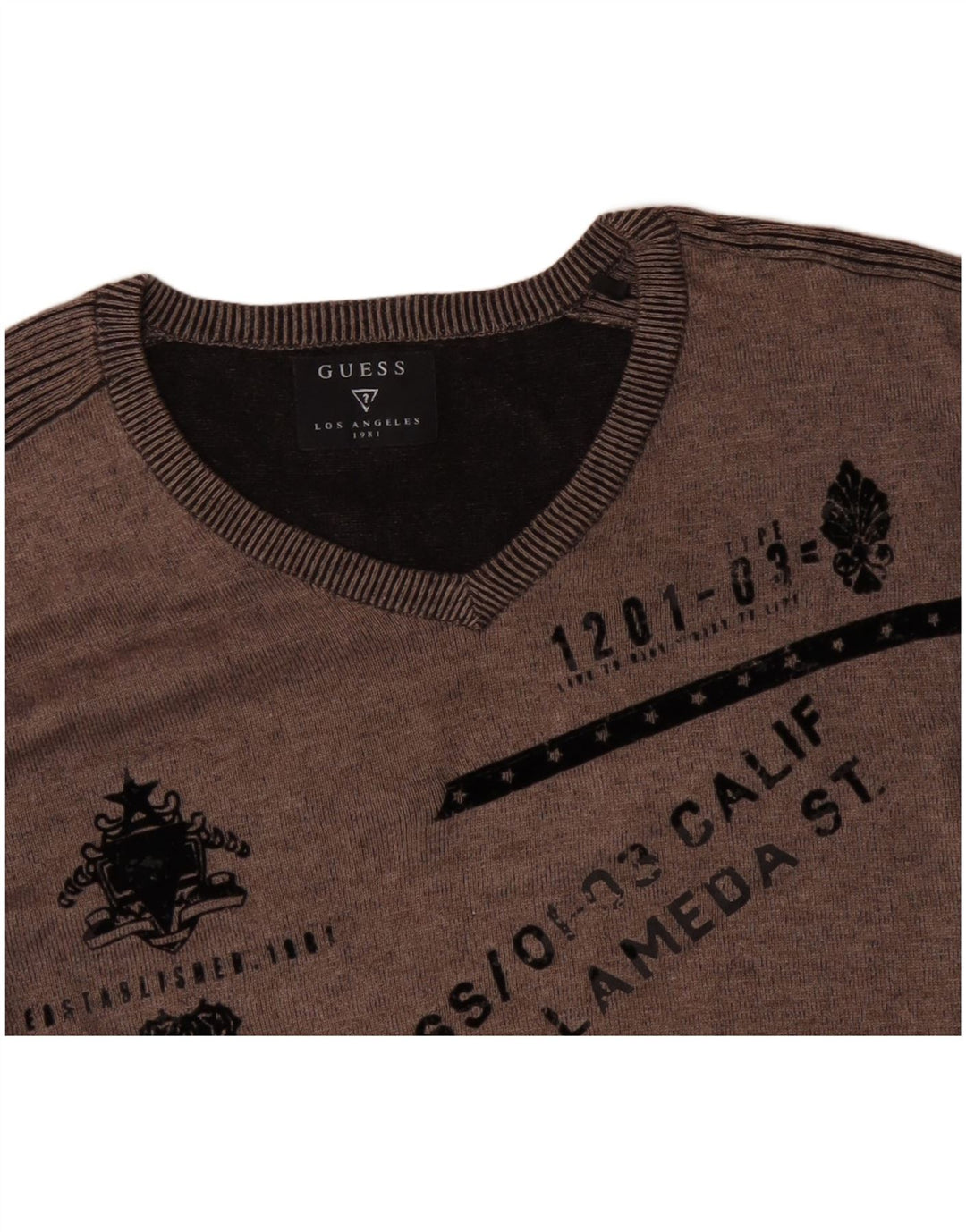 GUESS Muški džemper s V-izrezom XL sivi