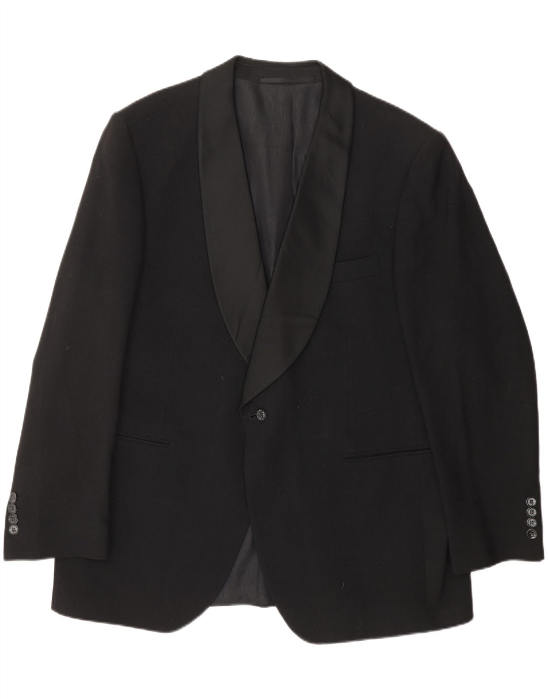 VINTAGE Mens 1 Button Blazer Jacket UK 42 XL Black New Wool Vintage Vintage and Second-Hand Vintage from Messina Hembry 