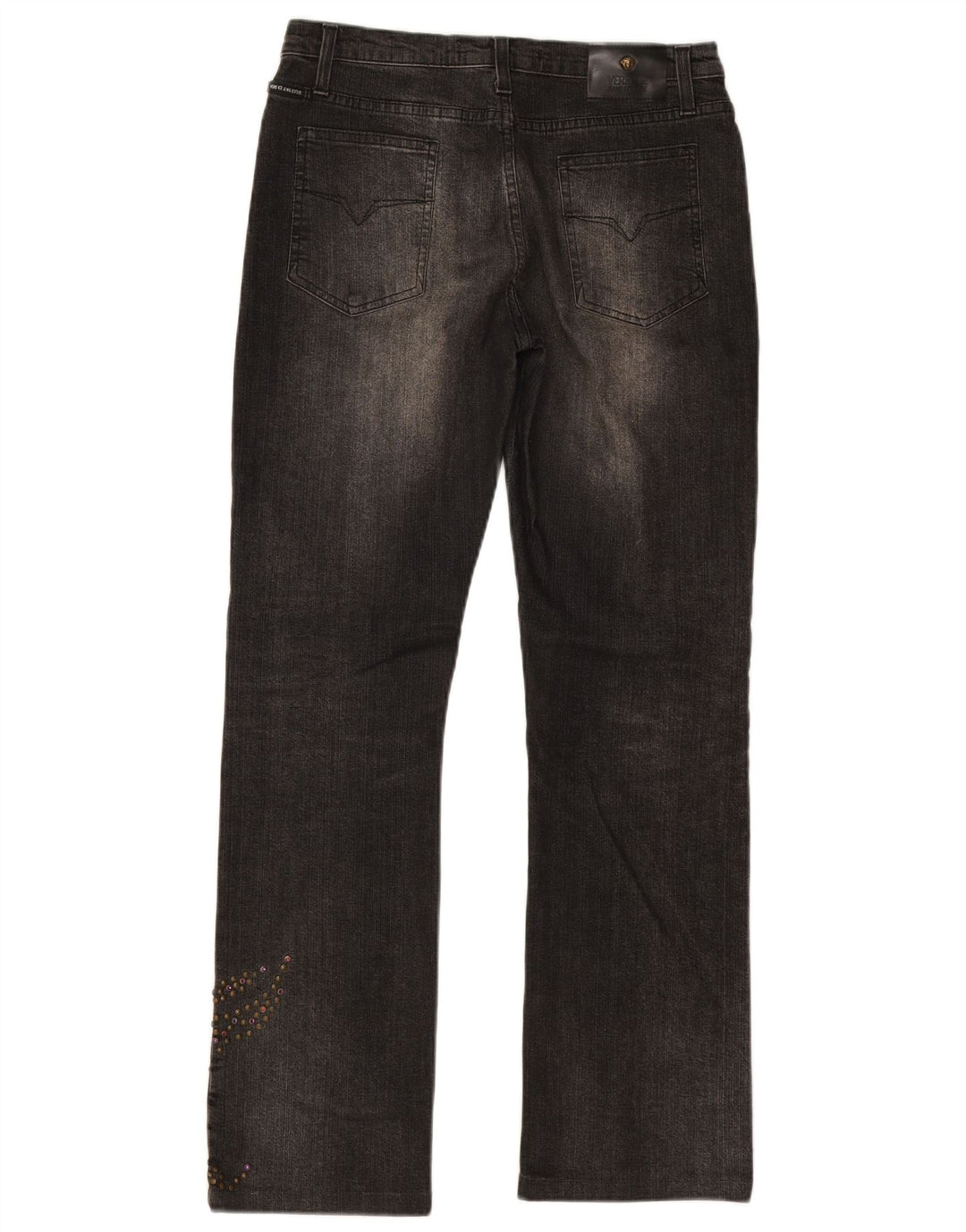 Versace ženske ravne traperice IT 45 srednje W31 L30 crni pamuk