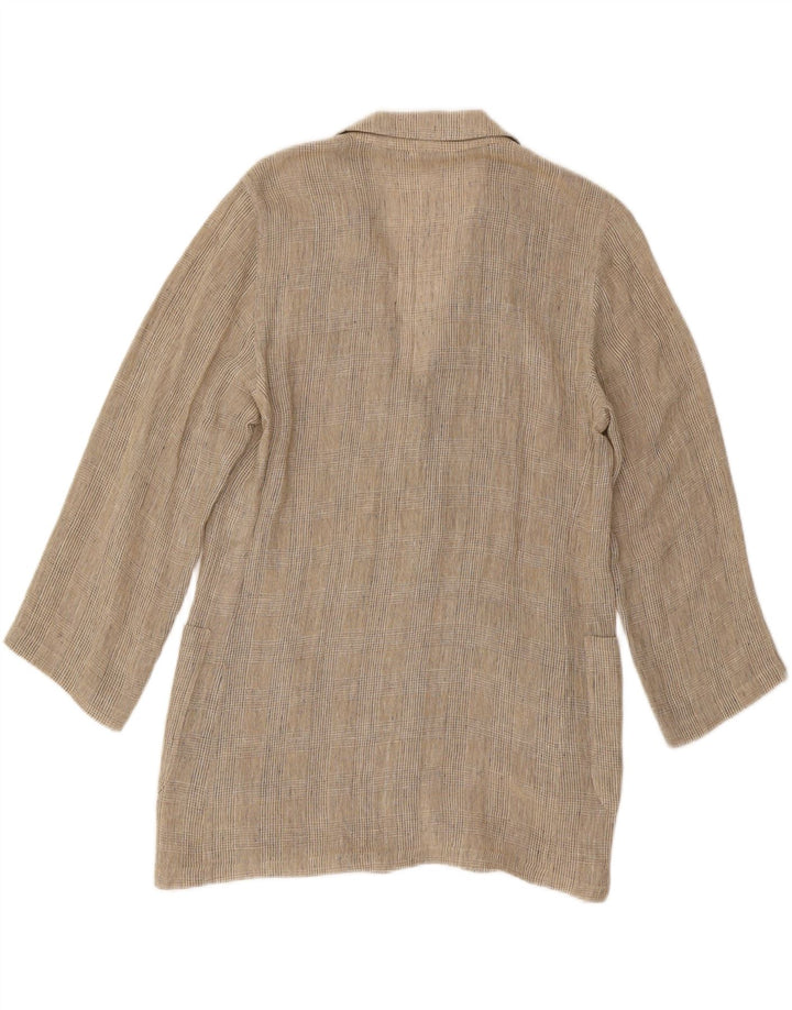 Max Mara ženska duga jakna jakna UK 12 srednje bež houndstooth
