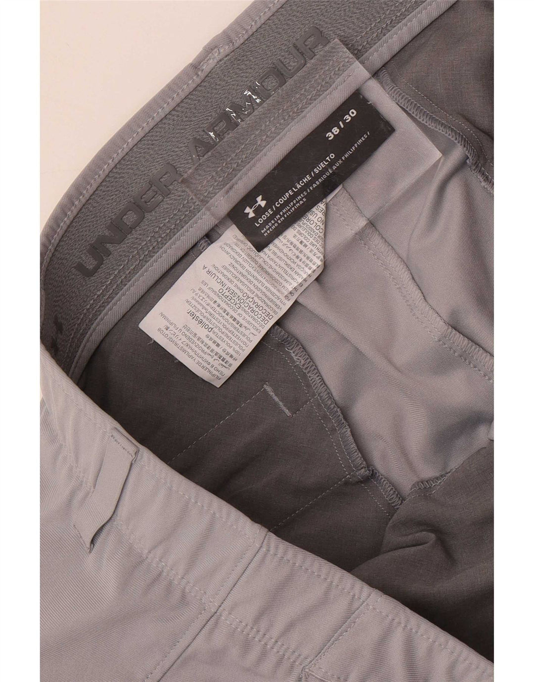 Under Armour muške ravne chino hlače W38 L30 sivi poliester