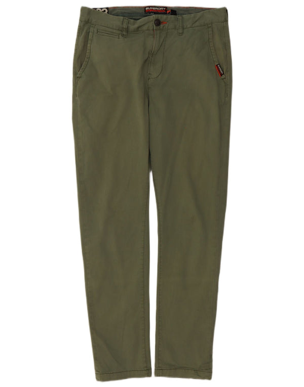 Superdry muške uske chino hlače W33 L32 Zeleni pamuk