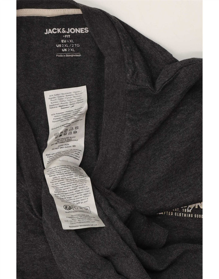 Jack & Jones muška majica dugih rukava 2XL sivi pamuk