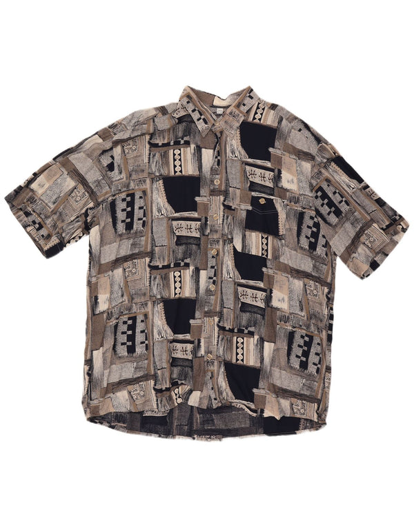 VINTAGE muška košulja kratkih rukava veličina 46 2XL siva patchwork