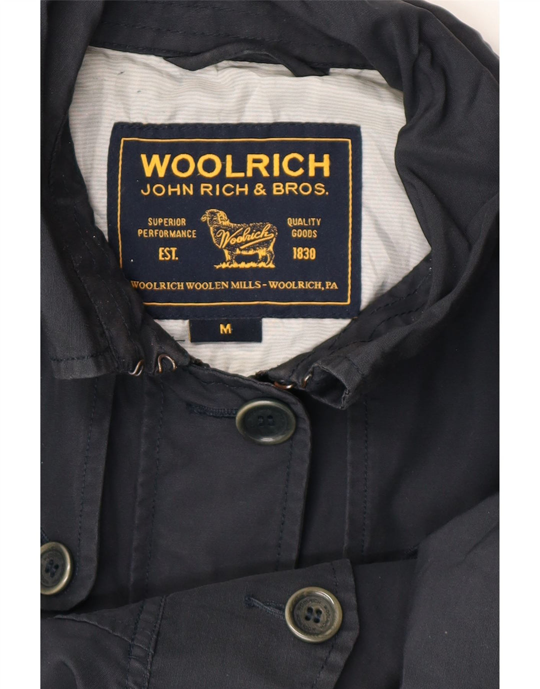 WOOLRICH ženski trenč kaput UK 14 Srednje crni