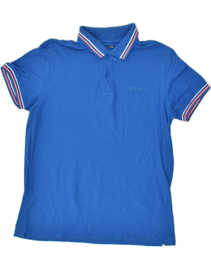 LOTTO Mens Polo Shirt Large Blue | Vintage Lotto | Thrift | Second-Hand Lotto | Used Clothing | Messina Hembry 