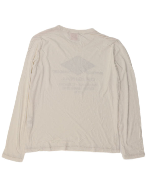 REPLAY Muška majica dugih rukava s grafikama, veliki bijeli pamuk