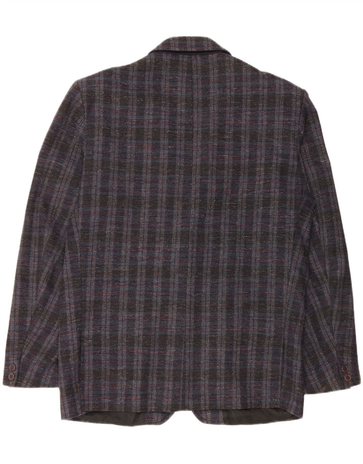 Vintage muški sako sa 2 gumba UK 42 XL tamnoplavi karirani