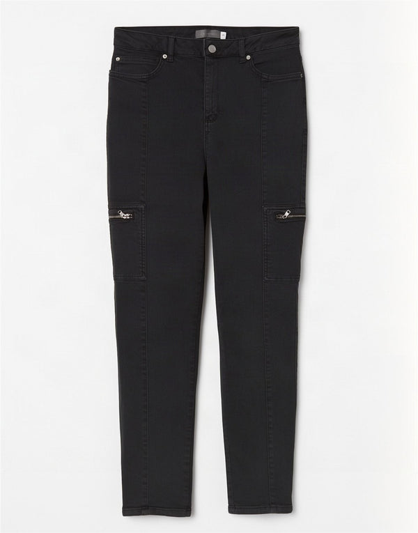 MINT VELVET Ženske Cargo uske traperice UK 12 srednje W30 L28 sivi pamuk