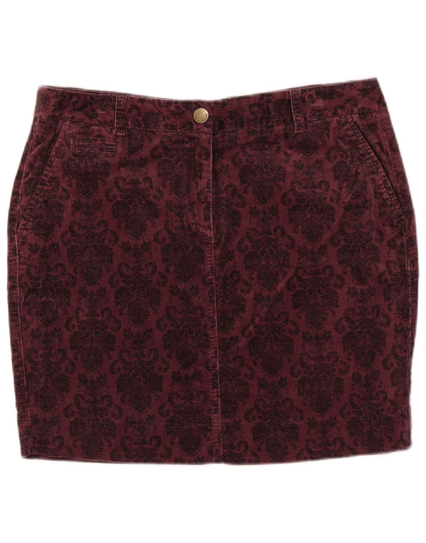 Marks & Spencer ženska suknja od samta UK 14 Large W33 Bordo cvjetni
